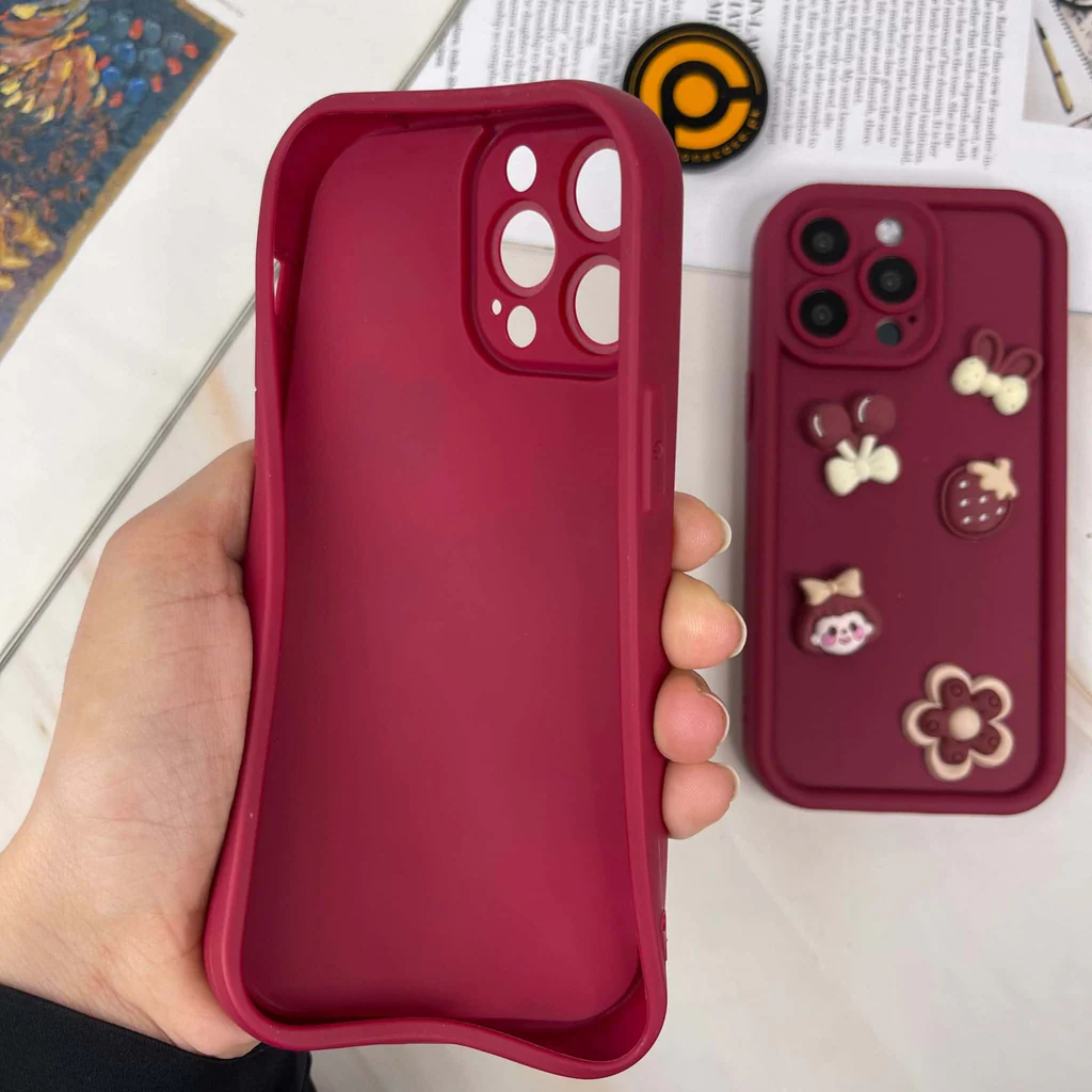 iPhone 11 Pro Max Cute 3D Cherry Flower Icons Silicon Case - Image 7